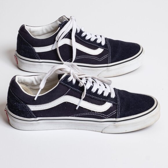 Vans Black and White Old Skool Suede/Canvas Sneakers Women's 9, Men's 7.5 - Picture 4 of 11